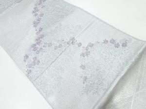 垣に草花模様織出し袋帯